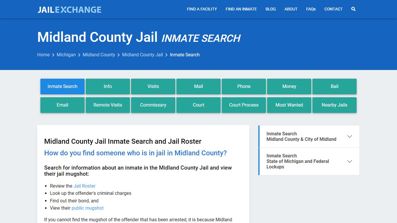 Inmate Search: Roster & Mugshots - Midland County Jail, MI