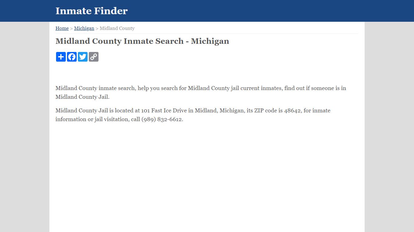 Midland County Inmate Search - Michigan - Inmate Finder